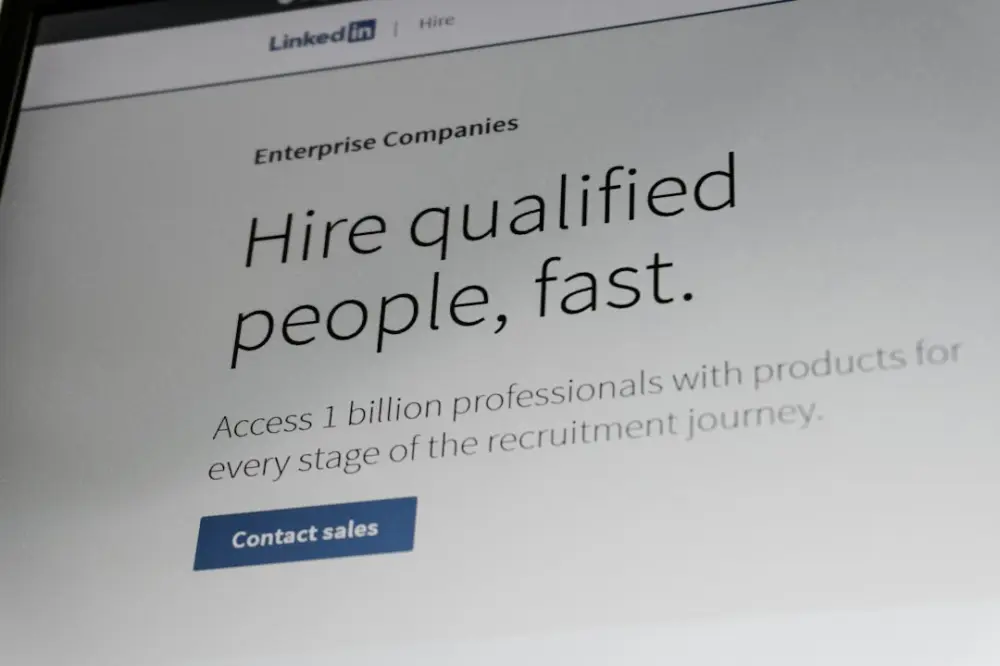 Linkedin website promoting enterprise hiring solutions, illustrating inclusive hiring
